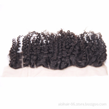 Aisi Hair 100% Brazilian Hair Lace Frontal Closure , Hair Piece Lace Closure , Kinky Curly Silk Lace Closure 13x4